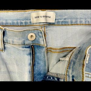 Sene x Emma light wash skinny jeans